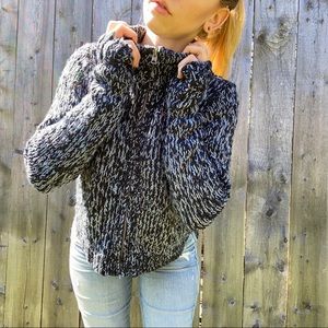 Hollister Full Zip Mock-neck Sweater